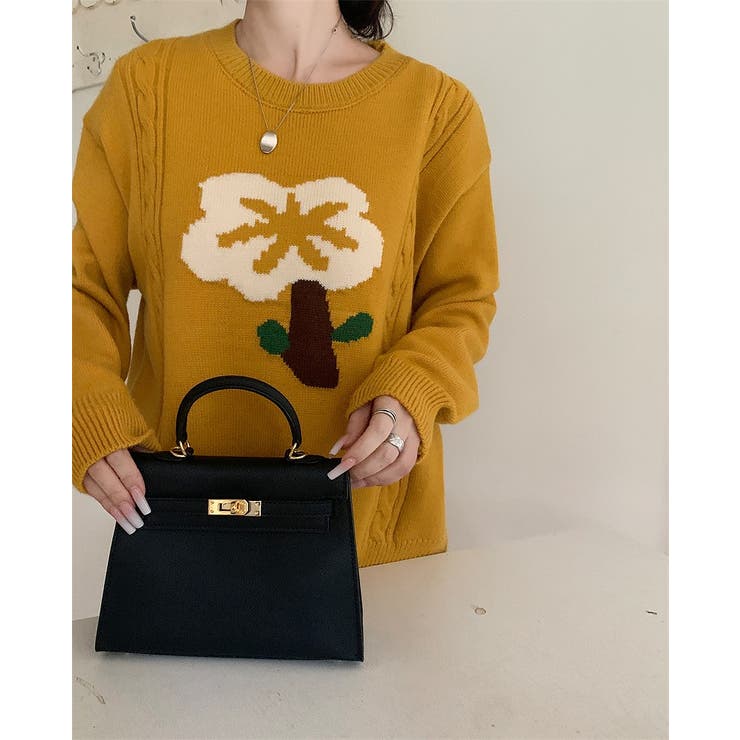 イエロー | 配色フラワーセーター | Ulysses