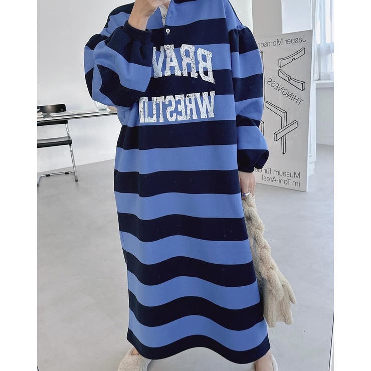 オーバーサイズロゴスウェット襟付きスウェットワンピース | Ulysses | 詳細画像6 