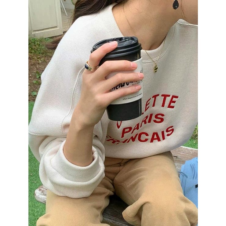 刺繍クルーネック長袖トレーナー | Ulysses | 詳細画像4 