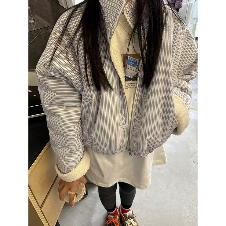 ベージュ | チェック柄羊羔毛ジャケット | Ulysses