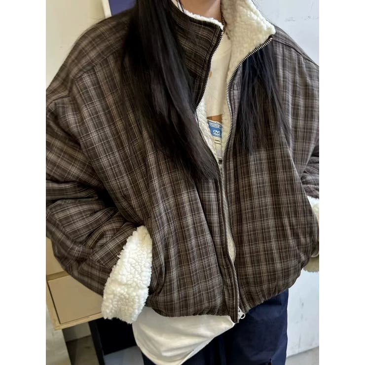 チェック柄羊羔毛ジャケット | Ulysses | 詳細画像5 