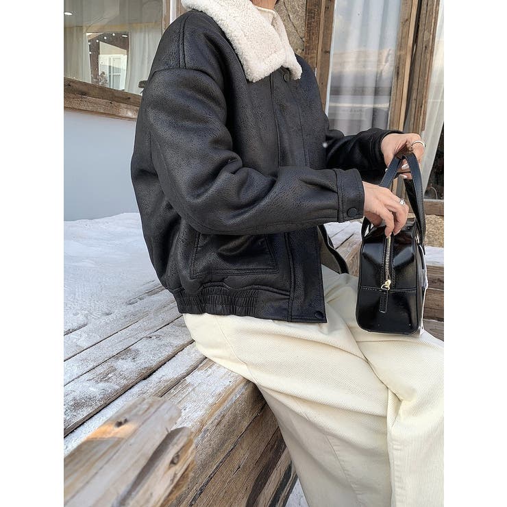 鹿の毛皮の綿毛羊羔毛ジャケット | Ulysses | 詳細画像6 