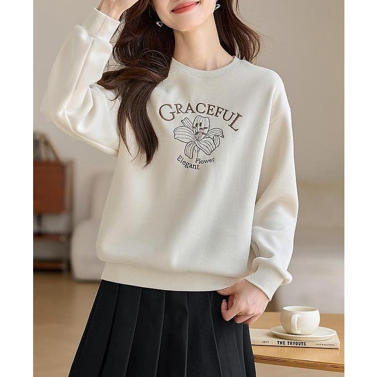 刺繍クルーネックトレーナー | Ulysses | 詳細画像1 