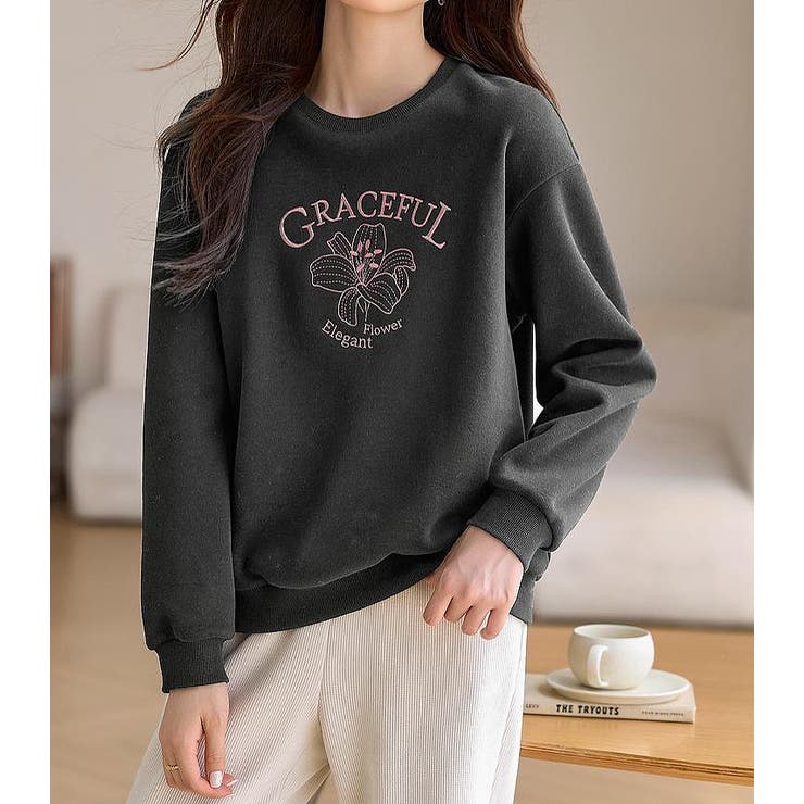 グレー | 刺繍クルーネックトレーナー | Ulysses