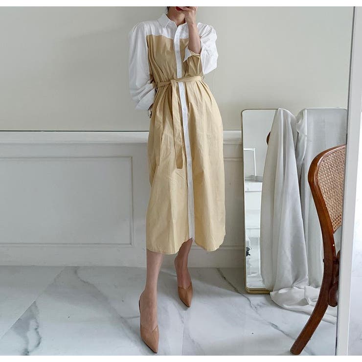 リボン配色シャツワンピース | Ulysses | 詳細画像3 