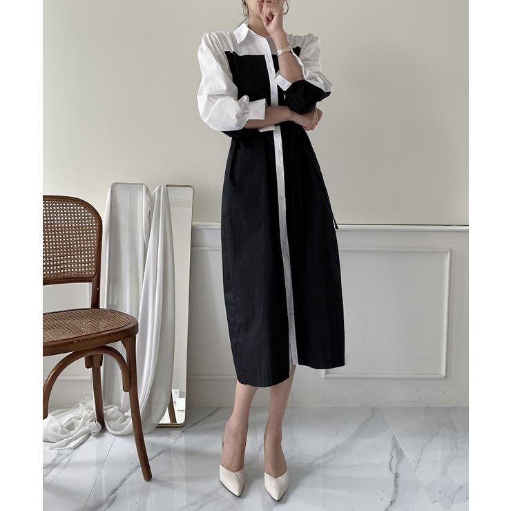 リボン配色シャツワンピース | Ulysses | 詳細画像5 