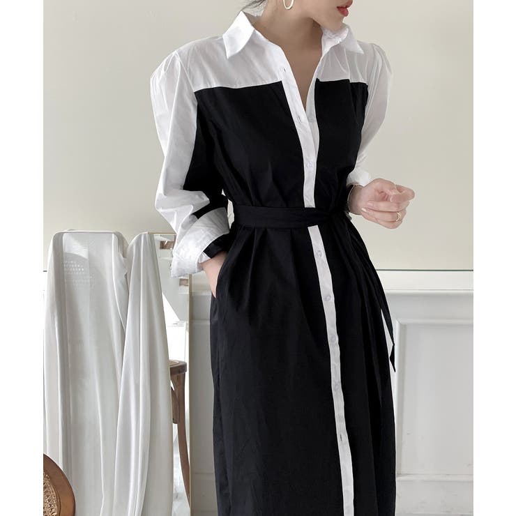 リボン配色シャツワンピース | Ulysses | 詳細画像8 