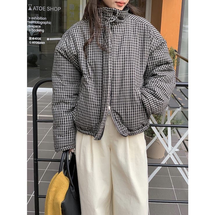 ブラック | リバーシブルチェック柄羊羔毛ジャケット | Ulysses