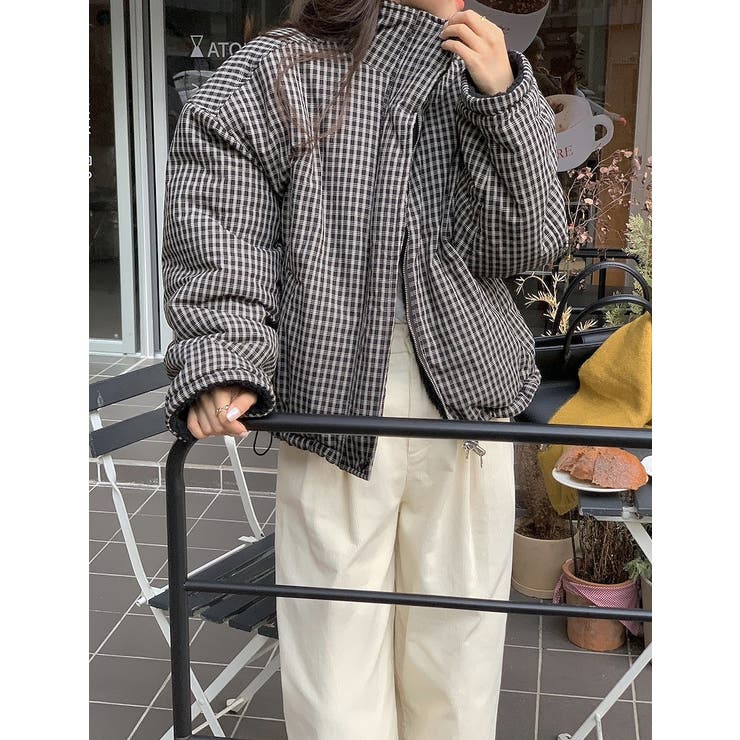 リバーシブルチェック柄羊羔毛ジャケット | Ulysses | 詳細画像1 