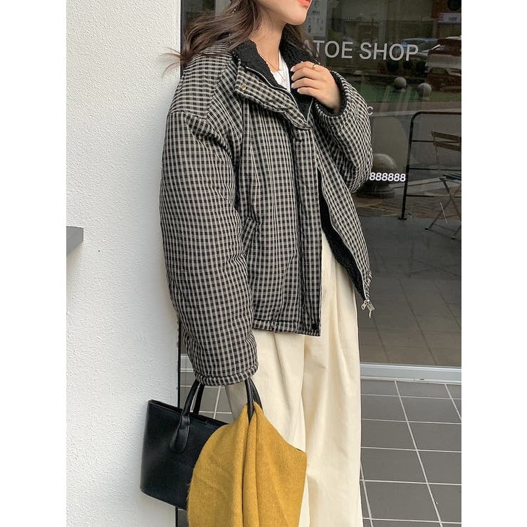 リバーシブルチェック柄羊羔毛ジャケット | Ulysses | 詳細画像2 