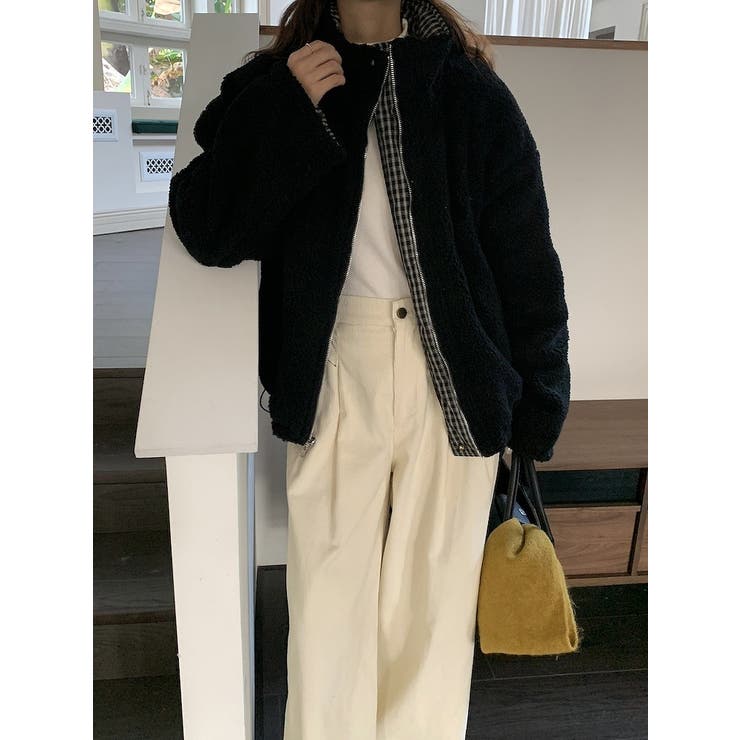 リバーシブルチェック柄羊羔毛ジャケット | Ulysses | 詳細画像6 