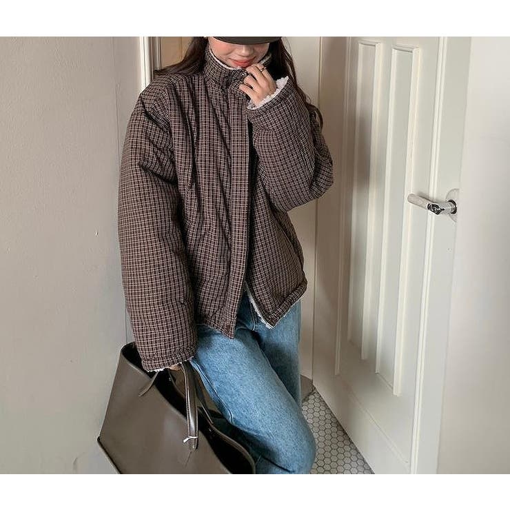 リバーシブルチェック柄羊羔毛ジャケット | Ulysses | 詳細画像8 