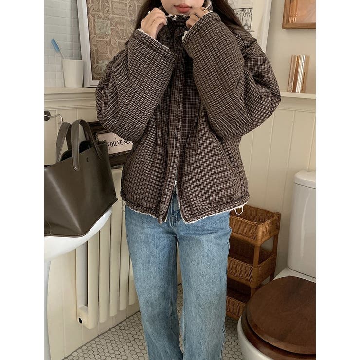 リバーシブルチェック柄羊羔毛ジャケット | Ulysses | 詳細画像9 