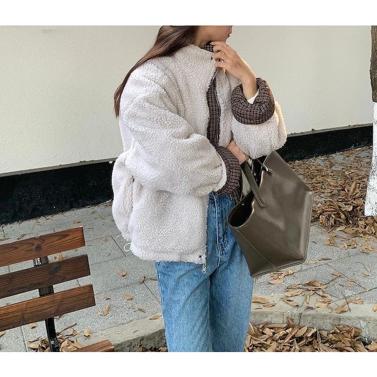 リバーシブルチェック柄羊羔毛ジャケット | Ulysses | 詳細画像11 