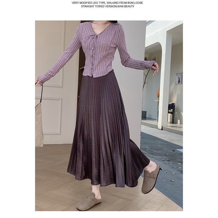 パープル | プリーツスカート | Ulysses