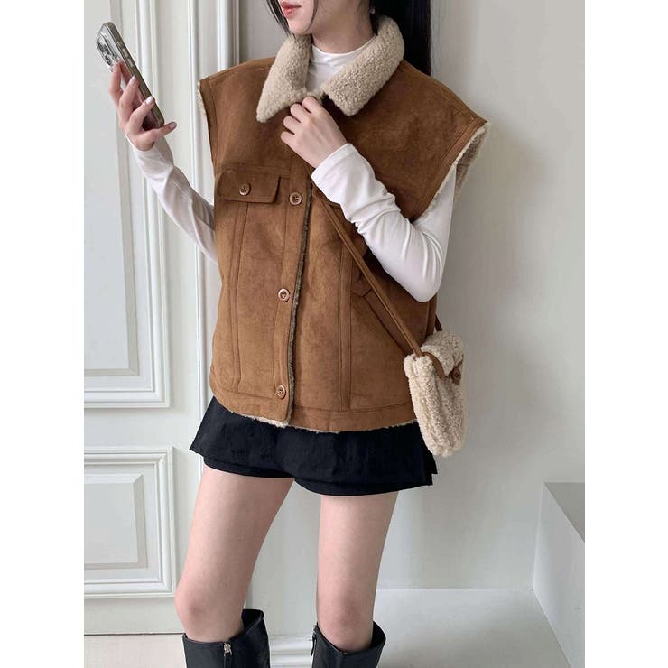 鹿の毛皮の綿毛ベスト | Ulysses | 詳細画像4 