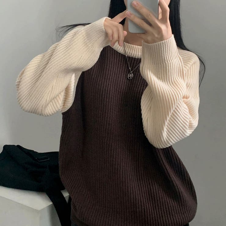 ブラウン | 配色セーター | Ulysses