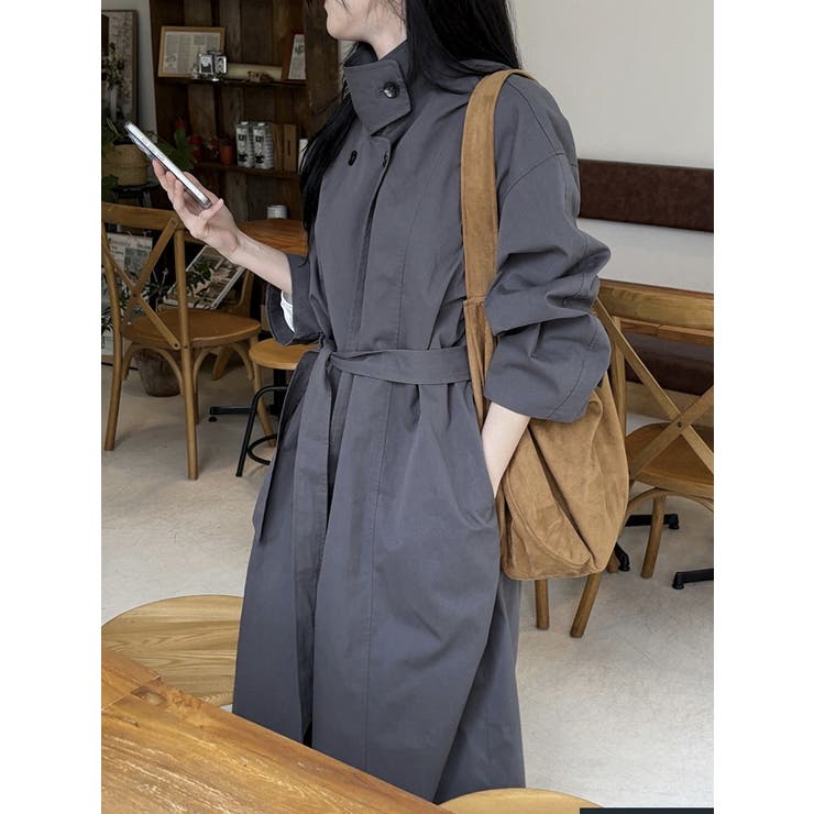 ダークグレー | リボンロングジャケット | Ulysses