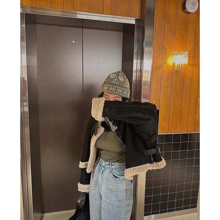 鹿の毛皮の綿毛羊羔毛ショートジャケット | Ulysses | 詳細画像7 