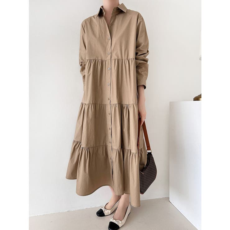 ベージュ | 長袖シャツワンピース | Ulysses