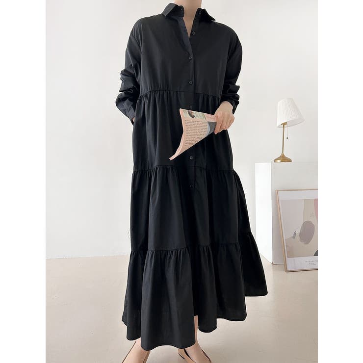 ブラック | 長袖シャツワンピース | Ulysses