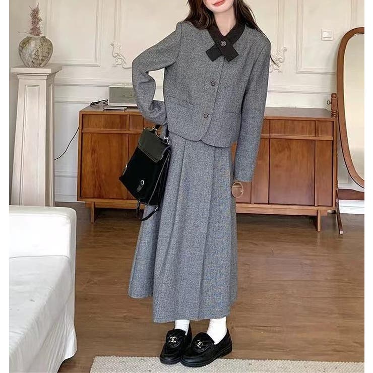 ライトグレー | スーツジャケットスカートセットアップ | Ulysses