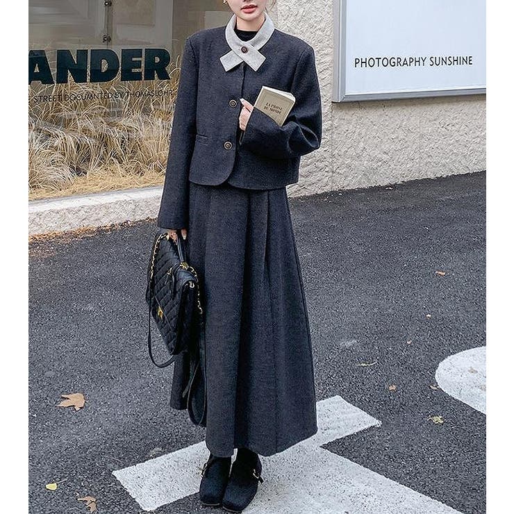 ダークグレー | スーツジャケットスカートセットアップ | Ulysses