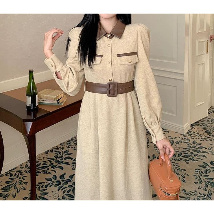 配色長袖ワンピース | Ulysses | 詳細画像3 