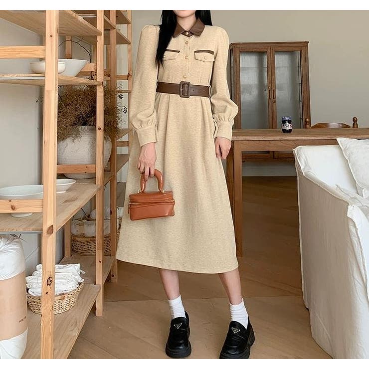 配色長袖ワンピース | Ulysses | 詳細画像4 