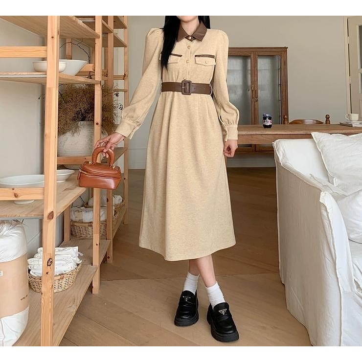 配色長袖ワンピース | Ulysses | 詳細画像6 