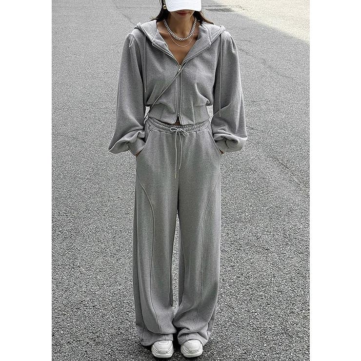 パーカーショートジャケットワイドパンツセットアップ | Ulysses | 詳細画像1 