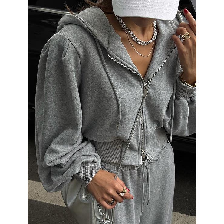 パーカーショートジャケットワイドパンツセットアップ | Ulysses | 詳細画像2 