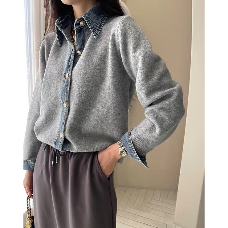 ニット切り替えデニムシングルブレストジャケット | Ulysses | 詳細画像2 