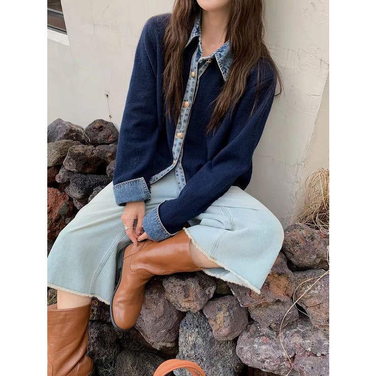 ニット切り替えデニムシングルブレストジャケット | Ulysses | 詳細画像5 