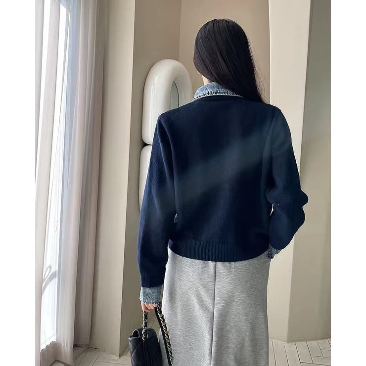 ニット切り替えデニムシングルブレストジャケット | Ulysses | 詳細画像8 