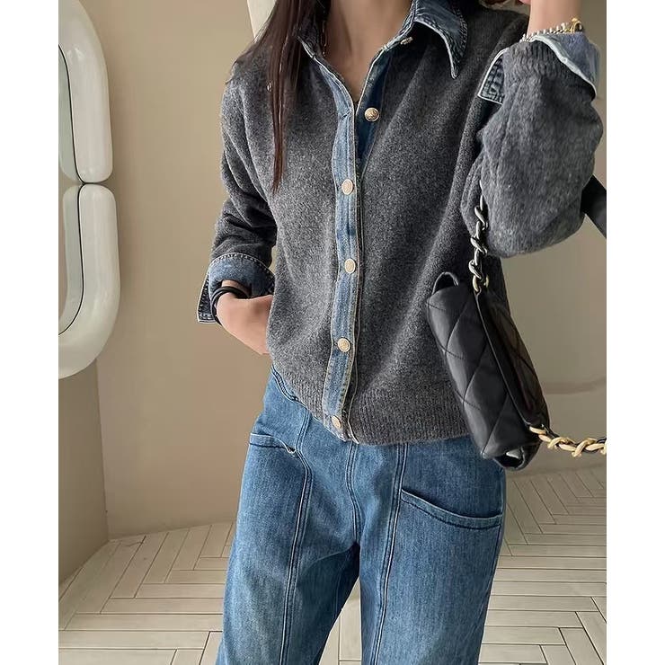 ニット切り替えデニムシングルブレストジャケット | Ulysses | 詳細画像9 