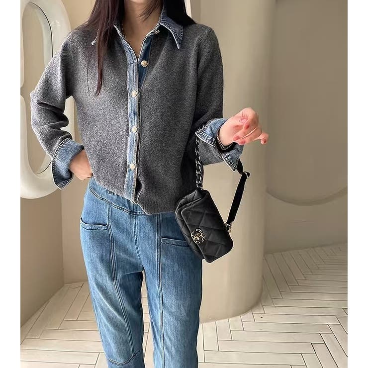 ニット切り替えデニムシングルブレストジャケット | Ulysses | 詳細画像10 