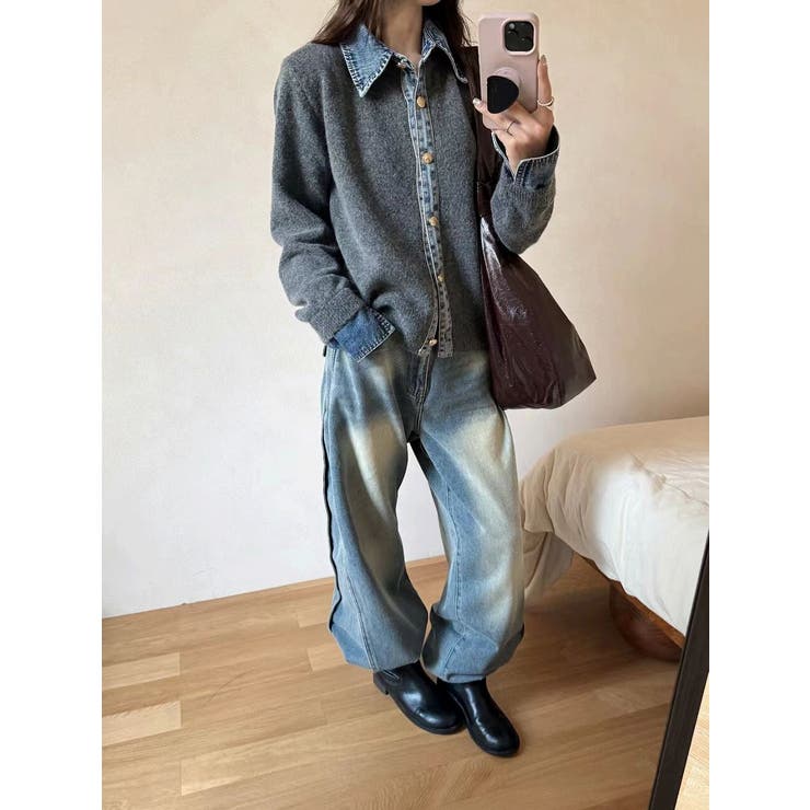 ニット切り替えデニムシングルブレストジャケット | Ulysses | 詳細画像12 