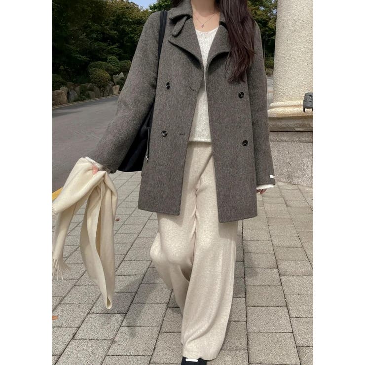 グレー | 襟付きダブルブレストメルトンジャケット | Ulysses