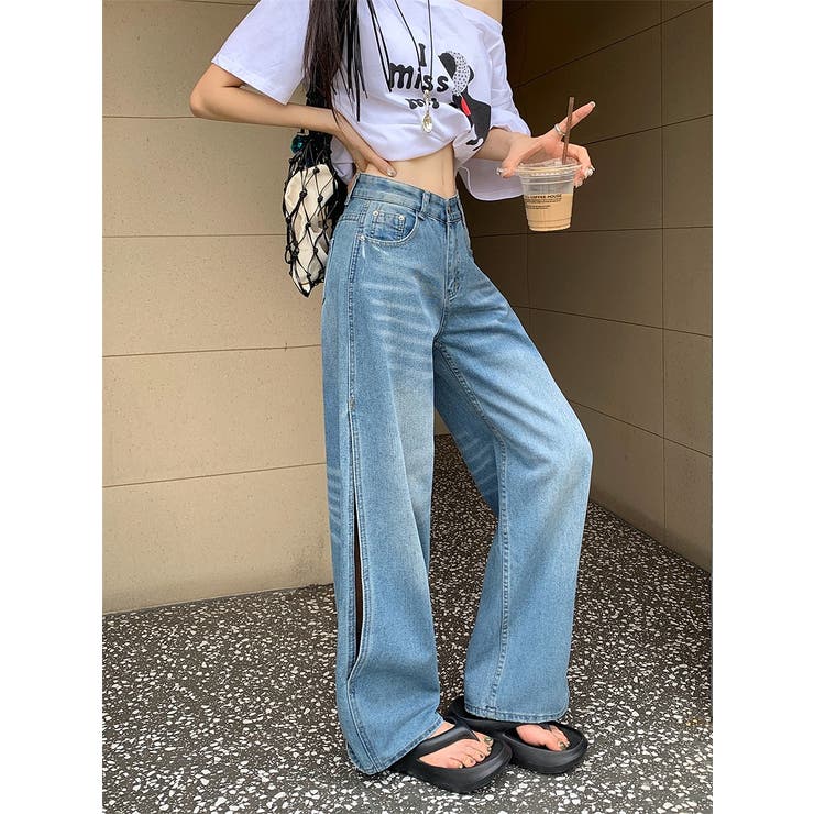 サイドスリットデニムワイドパンツ | Ulysses | 詳細画像3 