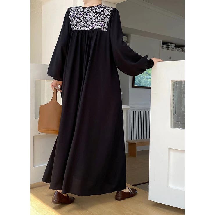 リボン刺繍長袖ワンピース | Ulysses | 詳細画像4 