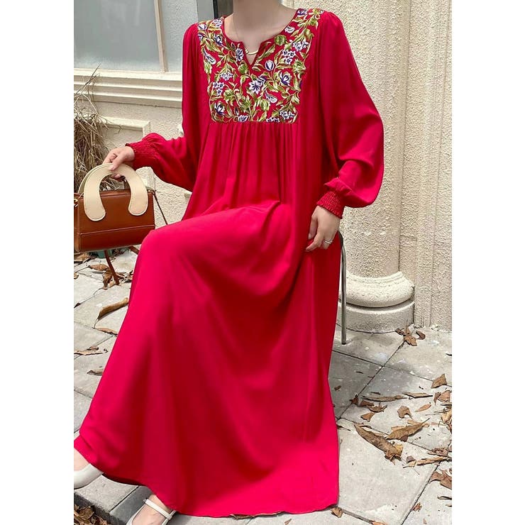 リボン刺繍長袖ワンピース | Ulysses | 詳細画像5 