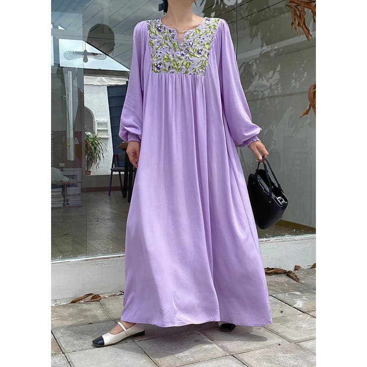 リボン刺繍長袖ワンピース | Ulysses | 詳細画像7 