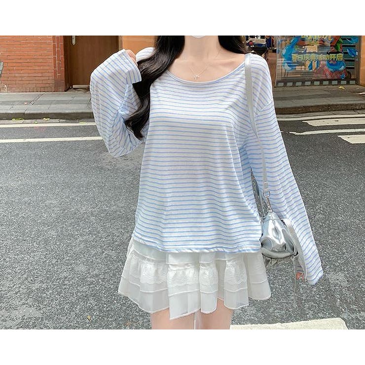 リボン長袖ボーダーTEEトップス | Ulysses | 詳細画像2 