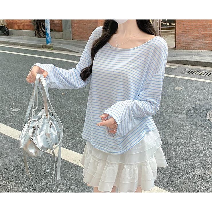 リボン長袖ボーダーTEEトップス | Ulysses | 詳細画像3 