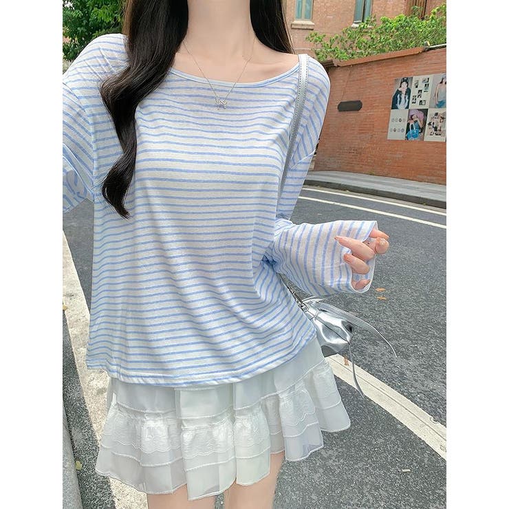 リボン長袖ボーダーTEEトップス | Ulysses | 詳細画像6 