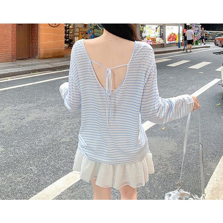 リボン長袖ボーダーTEEトップス | Ulysses | 詳細画像8 