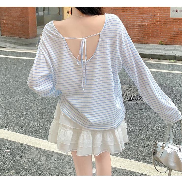 リボン長袖ボーダーTEEトップス | Ulysses | 詳細画像9 