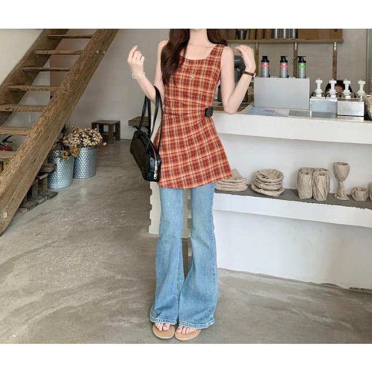 袖なしチェック柄ベストトップス | Ulysses | 詳細画像3 