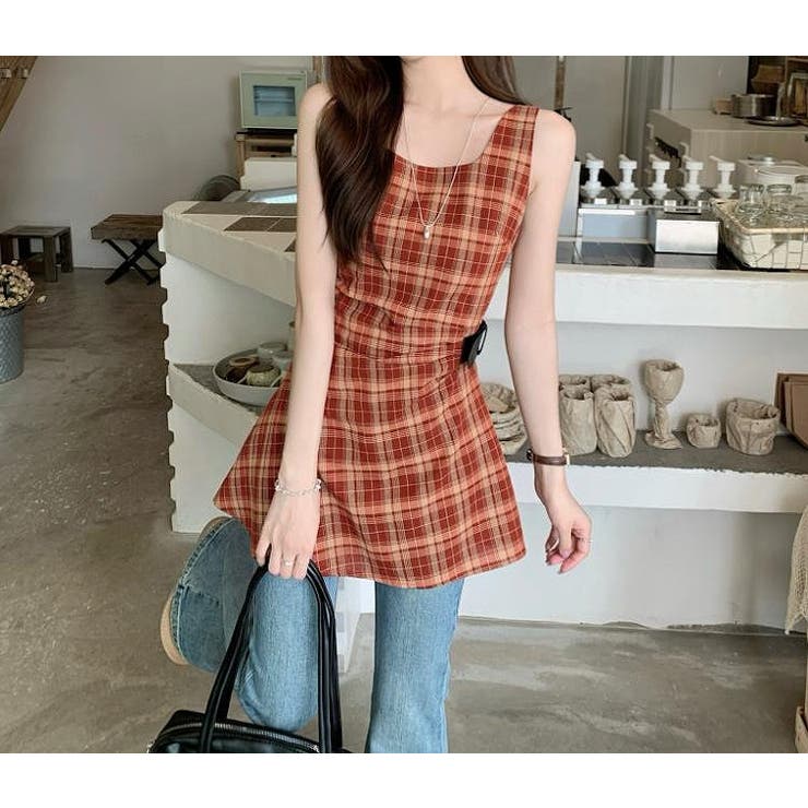 袖なしチェック柄ベストトップス | Ulysses | 詳細画像7 